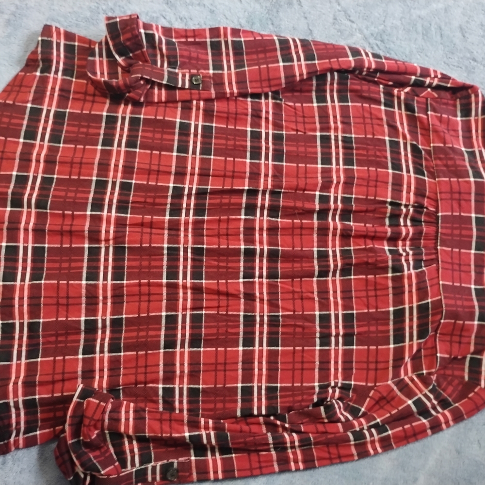 Dressbarn Red and Black Plaid Shirt